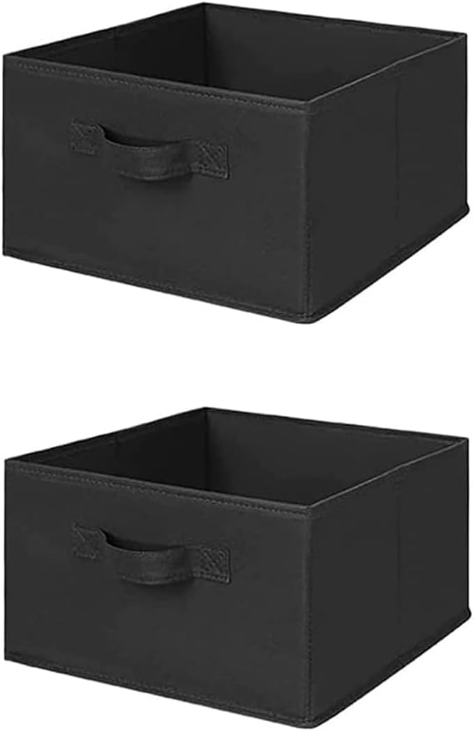 MAX Houser 2 Drawer Hanging Closet Storage Organizer, Black | For Socks, Underwear & Sweaters, Space Saving Vertical Storage for Bedroom Wardrobe, Sturdy Breathable Fabric Construction