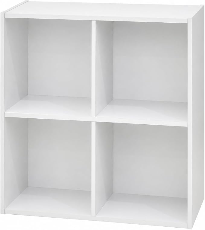 KB Designs - 4-Cube Bookcase, Unit Shelf, Storage Organizer, White
