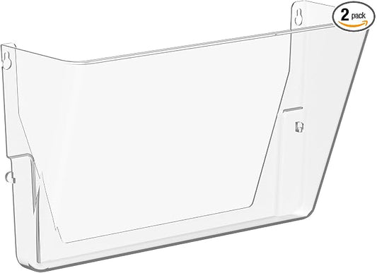 Gawerk Single Pocke Wall Mount File Holder Organizer (Clear, 1 Pack) | Acrylic Hanging Wall Organizer, Plastic Wall Mount Mails Magazines Organizer for Office and Home