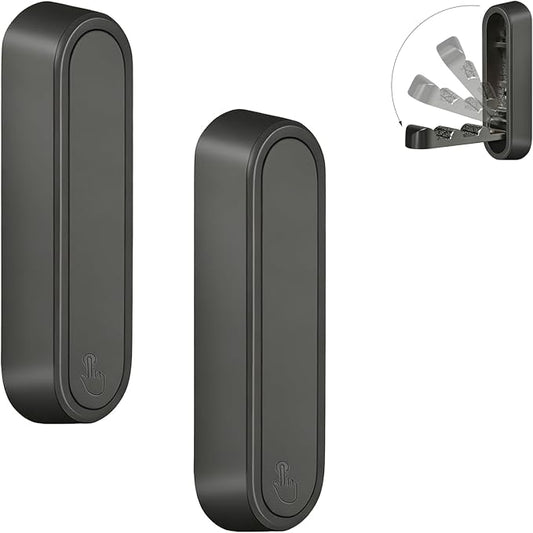 2PCS Foldable Wall Hooks, Flip Down Design with 40 lbs Heavy-Duty Capacity, Retractable Wall Hooks for Bathroom, Bedroom & Entryway Space Saving (Black)