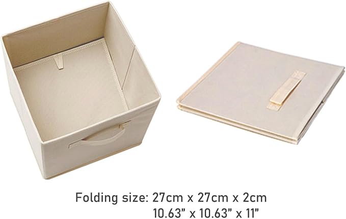 Fabric Storage Bins 10.6 x 10.6 x 11 Storage Cubes 6 Pack Warm Beige | Foldable Clothing Storage Bins, Reinforced Handles, Sturdy, Lightweight, Space-Saving, For Closet, Shelf, Nursery And Bedroom
