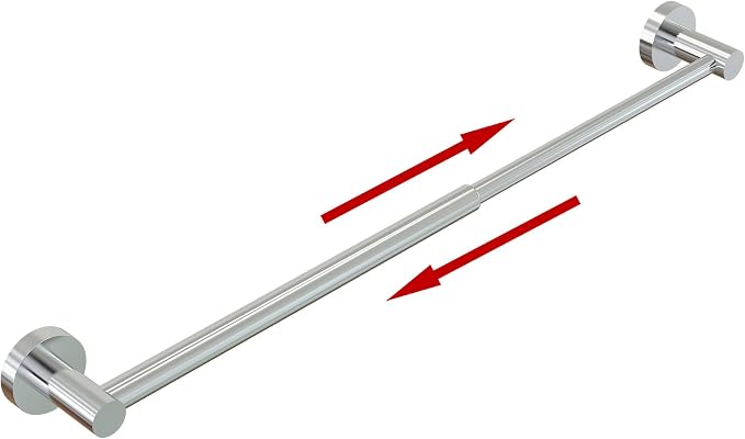 Towel Bar - Adjustable 304 Stainless Steel Towel Holder for Bathroom | Sturdy and Rustproof Wall Mounted Towel Rack for Bathroom Accessories(11.8inch-22.6inch) , Polished Silver