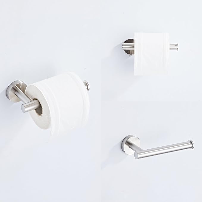 Brushed Nickel Bathroom Hardware Set 5 Piece with Towel Racks for Bathroom, SUS304 Stainless Steel Bath Towel Bar Set, 24 Inch Wall Mounted Accessories Kit…