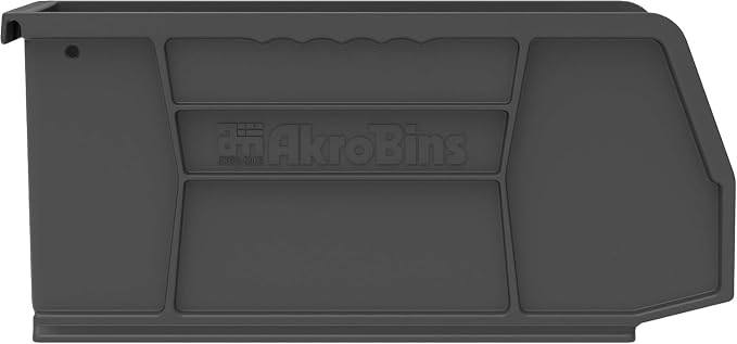 Akro-Mils 30230 AkroBins Plastic Storage Bins, 11"x5"x5", Black, 12-Pack | Space-Saving Stackable Bins for Garage, Pantry, Craft Organization