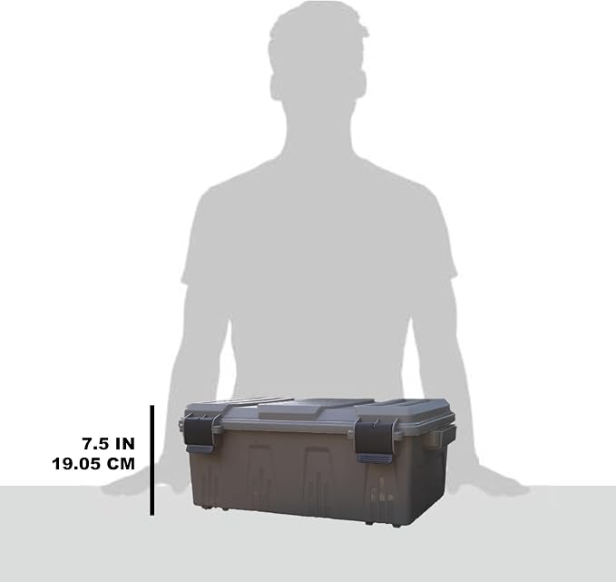MTM ACDC30 Divided Ammo Crate Utility Box, Outdoor Gear & Tool Storage, Water- Resistant, Stackable, Snap Latch, 21"x11.2"x7.5", USA Made, Dark Earth