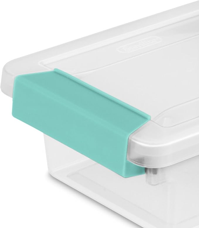 Sterilite Mini Clip Box, Clear Storage Bin with Latching Lid, 6 Pack | Storage Containers with Latching Lids for Writing, Arts or Crafts Supplies - Home, Office, Classroom & Workshop Organization