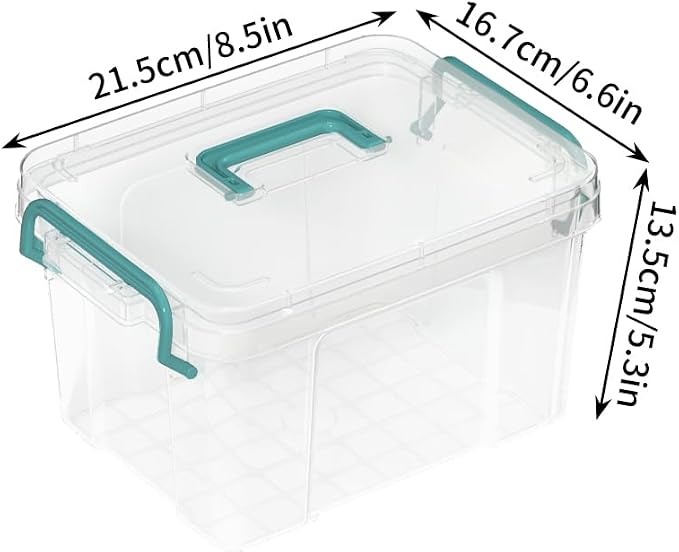 Covetree 7 Pack Small Storage Bins Plastic Storage Container Stackable Box with Lids,with Handle Clear Plastic Container for Suitable for storing snacks, tools, cosmetics, toys