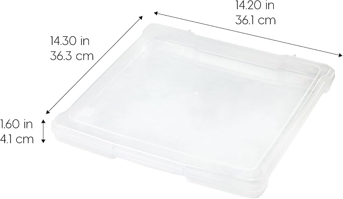 IRIS USA Scrapbook Case |Made in USA| Fits 12"x12" - Thin (10-Pack) - Clear | Portable Plastic Storage Organizers with Built-In Handles for Paper, Art, Board Games, Crafts, Files & Office Supplies