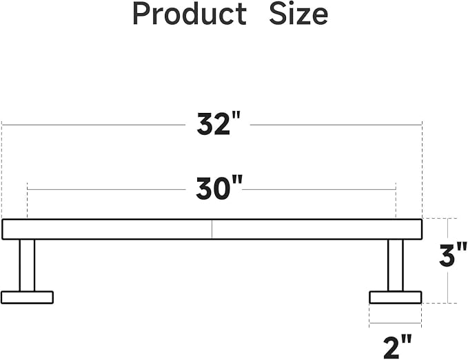 USHOWER Brass Gold Bath Towel Bar, 30-Inch Towel Racks for Bathroom | Thicken SUS304 Stainless Steel Towel Rod, Towel Holder Wall-Mounted, Modern Home Decor (Total Length 32-Inch)