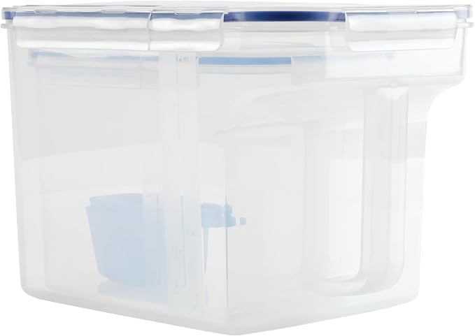 LocknLock Easy Essentials Food Storage Container and Scoop Set/Food Storage Bin Set, BPA-free/Dishwasher Safe, 4 Piece - Clear