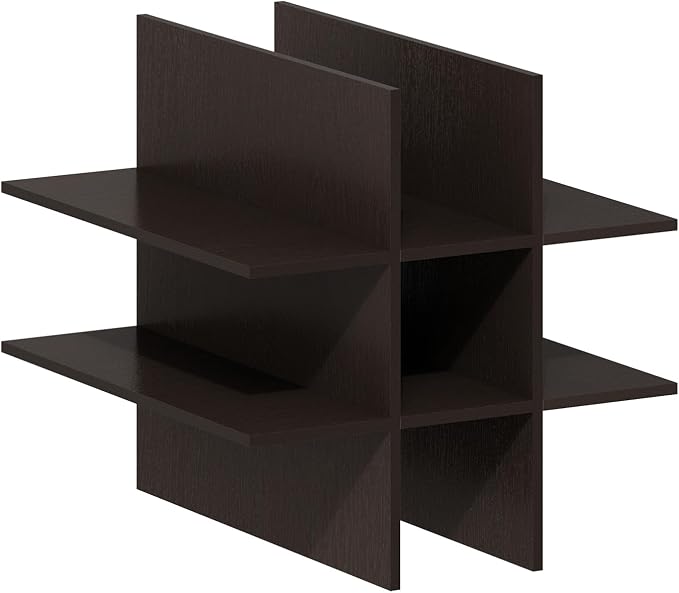 Furinno Cubicle 9-Compartment Cube Insert, Cube Organizer, Black Oak | Grid Shelf Dividers, Fits into Furinno Extra Thick Cubes, for Organizers and Storage (Does not fit IKEA Kallax Shelving)
