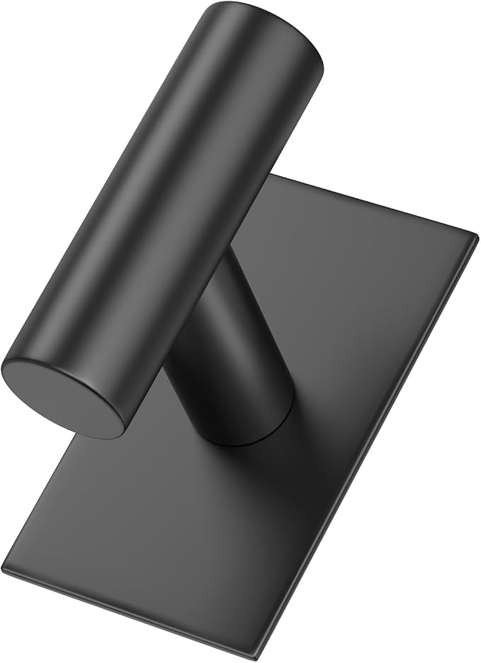 VAEHOLD Wall Towel Hooks, Heavy Duty Sticky Holder Waterproof Towel Hooks for Hanging Coat, Clothes, Closet Hook Wall Mount for Kitchen (Black, 6 Pack)