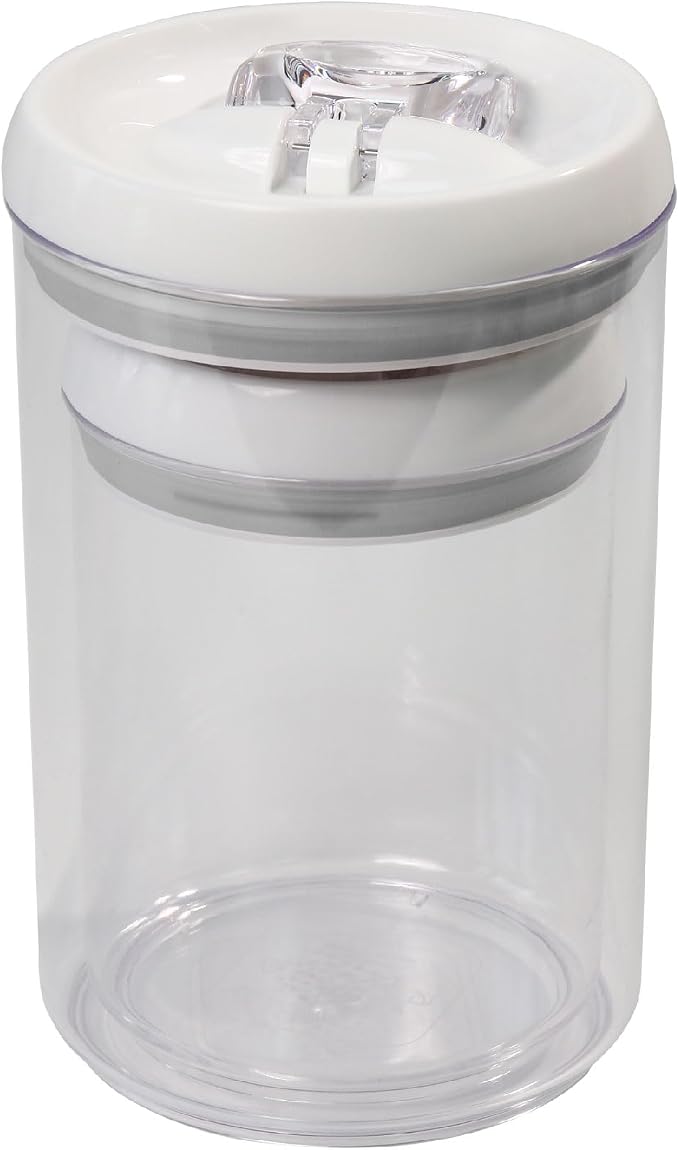 Felli Flip Tite Storage Container with Lid 6" ROUND Airtight Ring Lock Top, Plastic Canister Jar for Flour Sugar Rice Protein Powder Coffee Cracker Kitchen Pantry Organizer (6" Round Nest-M 2pk)