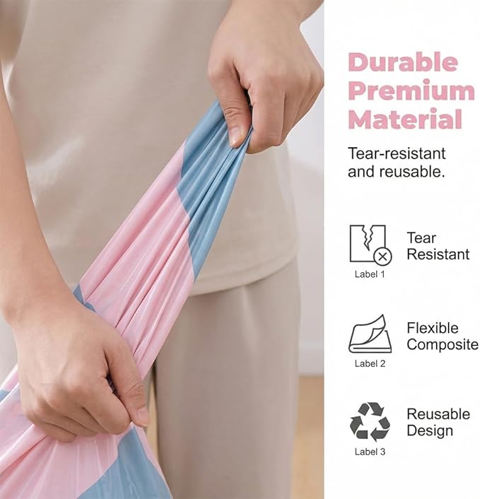 2026 Upgrade No‑pump Vacuum Storage Bags, Premium Extra Large Capacity Storage Compression Bags, Reusable Heavy Duty Storage Organize for Clothes Comforters Blankets Travel & Home (Medium * 3 Sets)