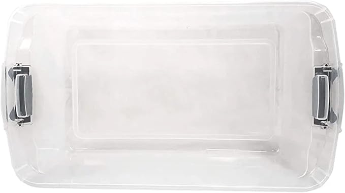 HOMZ 64 Quart Secure Seal Latch Clear Plastic Bin | Stackable & Nestable | Easy Grip Latching Handles | Home, Office, Dorm Room Organization | Grey Handles, 2 Pack | Gray Latches - Stackable Container Boxes for Bedroom, Bathroom, Garage, and Office Org...
