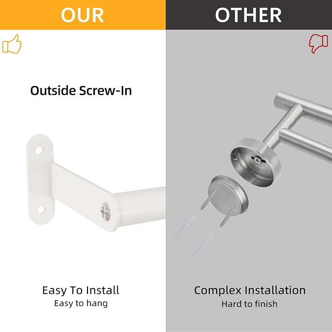 MKO Towel Bar for Bathroom Wall, 24 Inch Single Towel Rod Rack, White | Heavy Duty Stainless Steel, Towel Racks for Bathroom, Wall Mounted, Hand Towel Holder