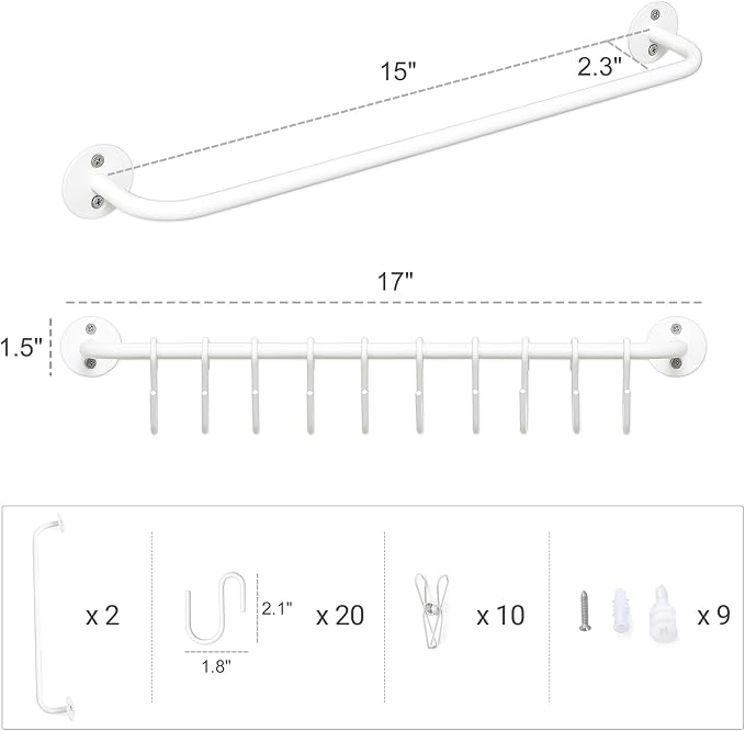Mkono Hat Organizer Hat Rack for Wall Storage Holder with 20 Hooks Set of 2 | Hanging for 20 Caps, Adjustable Hooks, Space-Saving, Holds Baseball Scarves Belts Bags, Closet Door Bedroom Entryroom Laundry