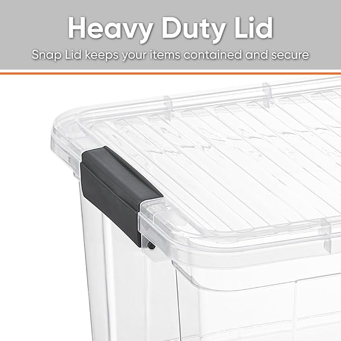 Superio Clear Storage Box with Lid, 36 Quart Plastic Container Bins for Organizing, Stackable Crates, BPA Free, Non Toxic, Odor Free, Organizers for Home, Office, School, and Dorm, 10 Pack