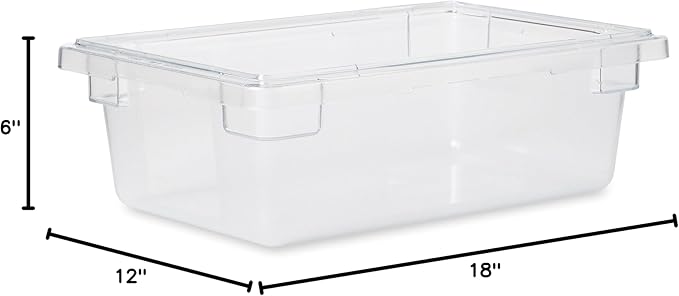 Rubbermaid Commercial Products Polycarbonate Food Storage Box/Tote, 3.5 Gallon, Clear, for Restaurant/Kitchen/Cafeteria