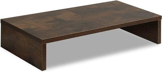 TEAMIX 20 inch Wood Monitor Stand Riser, Desktop Riser Shelf, Rustic Brown | Fits Laptop, Printer, TV, PC Tower, Full Keyboard Storage Underneath, Ergonomic, Desk Organizer for Home Office, Gaming Setup