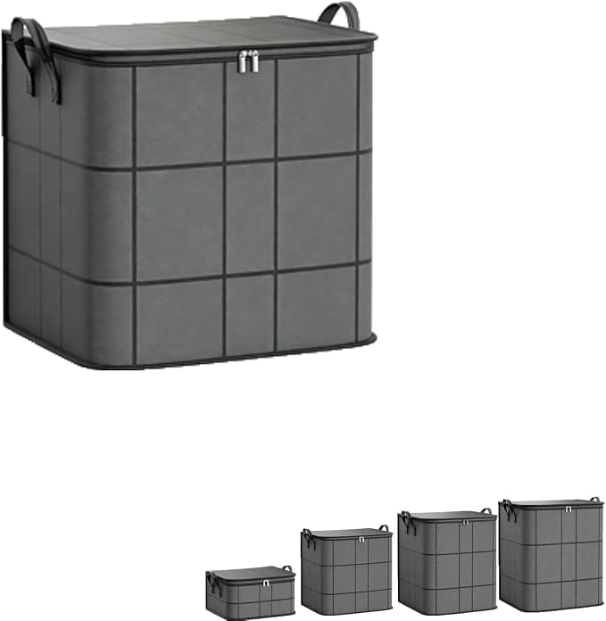 Spacious Moving Storage Bin, Zippered Organizer,XXL Foldable Storage Bags (1PCS, Medium)