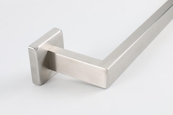 TocTen Bath Towel Rack - Square Base Thicken SUS304 Stainless Steel Towel Bar for Bathroom, Bathroom Accessories Towel Rod Heavy Duty Wall Mounted Towel Holder. (Brushed Nickel, 16)