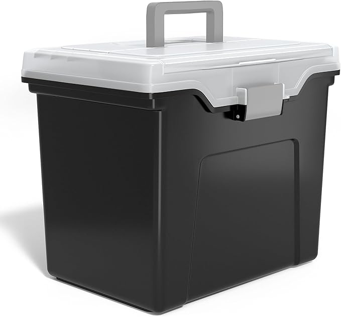 Staples File Folder Tote, Portable Filing Box for Letter Size Hanging Files