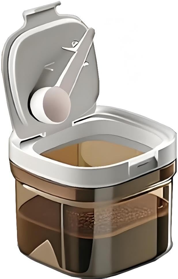 8oz Coffee Canister, Airtight Storage Container, 800ml | Food Storage Container with Magnetic Scoop, Kitchen Jar for Grounds, Beans, Tea, Sugar, Flour, Cereal