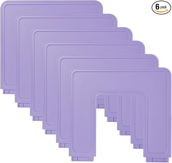 Adjustable File Sorter Accessories 6 Pieces Upright Plates, Expandable File Folder Holder Accessory, Desktop Binder Organizer, School Office File Organizer, Purple