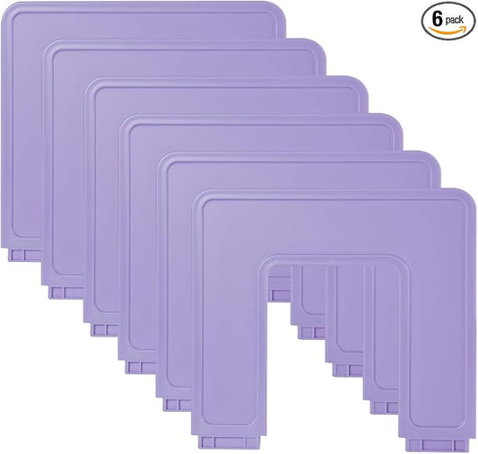 Adjustable File Sorter Accessories 6 Pieces Upright Plates, Expandable File Folder Holder Accessory, Desktop Binder Organizer, School Office File Organizer, Purple