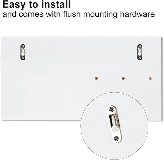 Lwenki Mail Organizer for Wall Mount – Key Holder with Shelf Includes Letter Holder and Hooks for Coats, Dog Leashes – Rustic Wood with Flush Mounting Hardware (16.5” x 8.7” x 3.5”)