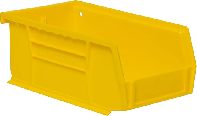 Akro-Mils 30220 AkroBins Plastic Storage Bins, 7"x4"x3", Yellow, 24-Pack | Space-Saving Stackable Bins for Garage, Pantry, Craft Organization