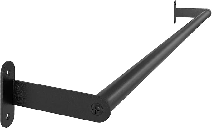 MKO Towel Bar for Bathroom Wall, 24 Inch Single Towel Rod Rack, Black | Heavy Duty Stainless Steel, Towel Racks for Bathroom, Wall Mounted, Hand Towel Holder