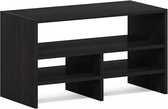 Furinno Hermite Desk Top Organizing Shelf Bookcase, Espresso | Desktop Office Organization Racks with Open Shelves, Desk Top Display Book Shelf, for Paper, Office Supplies, Magazine