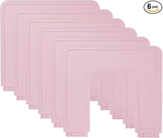 Adjustable File Sorter Accessories 6 Pieces Upright Plates, Expandable File Folder Holder Accessory, Desktop Binder Organizer, School Office File Organizer, Pink