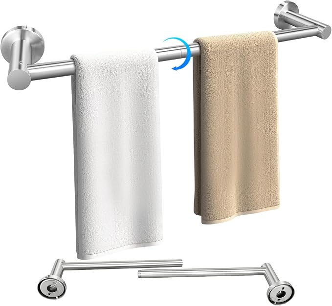 23 Inch Brushed Nickel Towel Bar, Two-Piece Assembly Design | Stainless Steel Towel Rack for Bathroom Wall Mounted