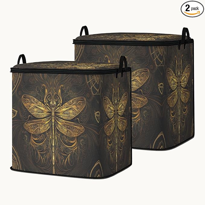 2pcs closet organizers and storage under bed,clothing blanket sweater sheet bedding comforter duvet quilt pillow toy storage bags with lids,dorm room essentials for containers 95L