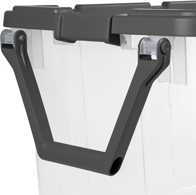 Sterilite 6-Pack Modular Stacker Box, Durable Clear Plastic Storage Bins with Latching Lids, 160 Quart - Stackable Organizing Container Boxes for Closet, Bathroom, and Office