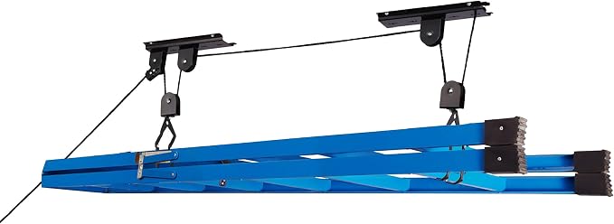 Bike Hanger - Overhead Hoist Pulley System with 100lb Capacity for Bicycles or Ladders - Secure Garage Ceiling Storage by Rad Sportz