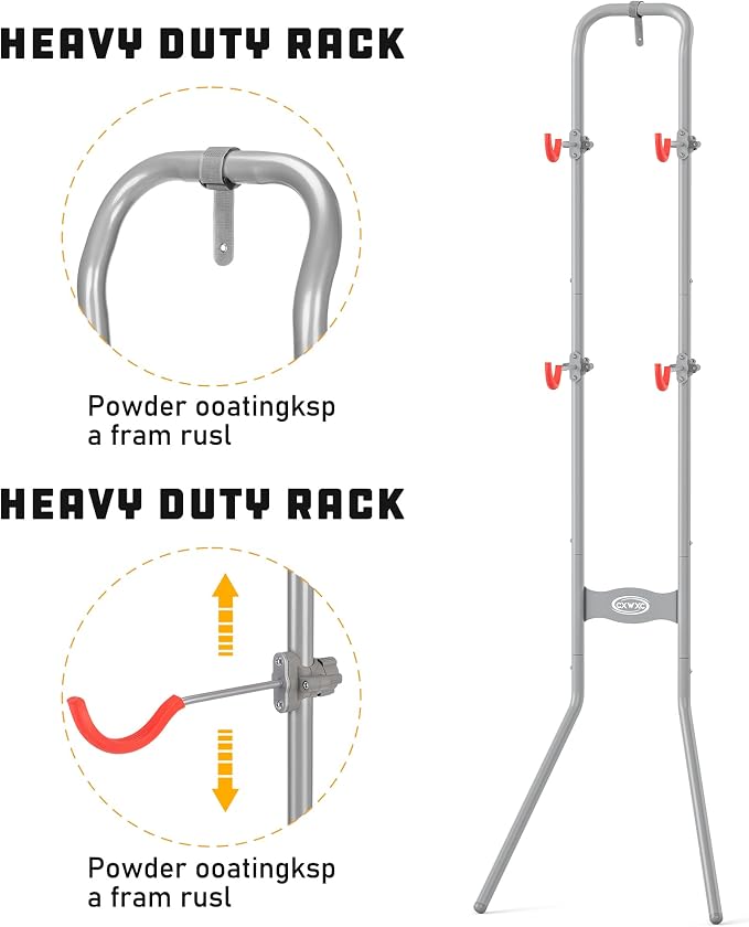 CXWXC 2 Bike Storage Rack (Max. 120LBS) - Gravity Wall Bike Rack - Fully Adjustable Bike Rack Garage,Home or Apartments - Vertical Bike Stand for Road, Mountain, and Hybrid Bicycles