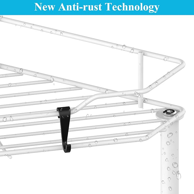 HuggieGems 4 Tier Floor Standing Corner Shower Caddy Organizer Shelf with Hooks, Bathroom Shelves Stand Rack, White