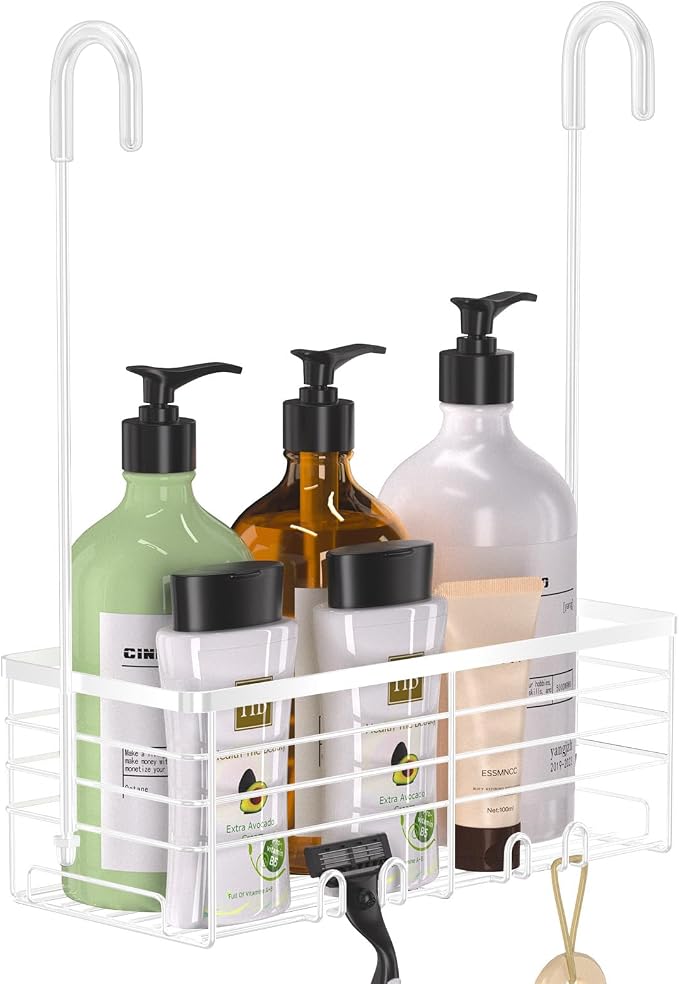 YUOROS Hanging Shower Caddy Shower Rack (White) | 304 Stainless Steel Bathroom Shower Organizer Caddies Shampoo Bracket