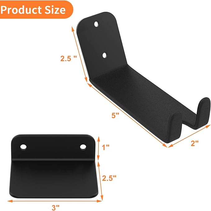 WALMANN 3 Pack Bike Pedal Hanger Wall Mount, Heavy Duty Horizontal Bike Rack for Garage Wall, Bike Display Stand for Home Holds Up to 70 LBS