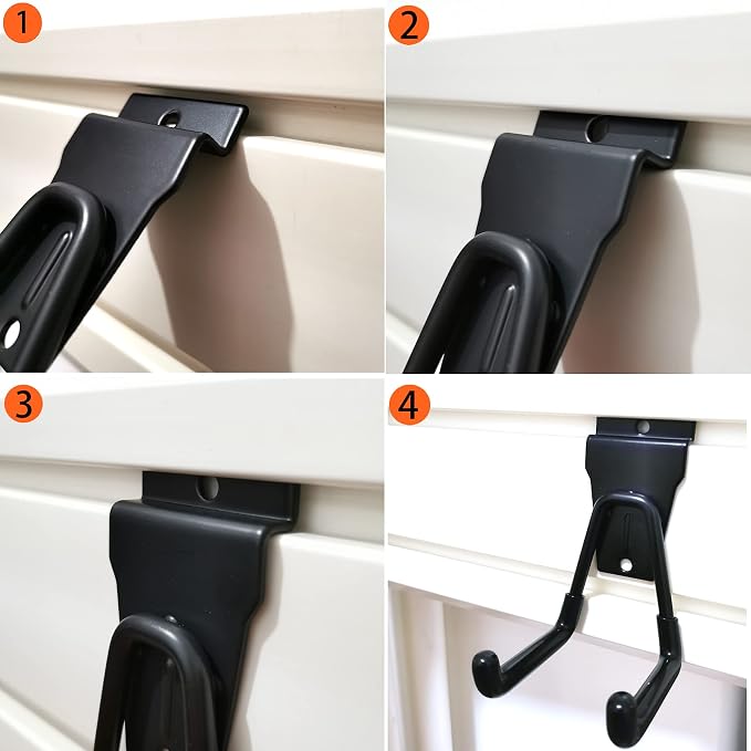 Slatwall Hooks 8 Pack, Heavy Duty Garage Wall Organizer for Power Tools and Cords, Slat Wall Hanging Hooks fit Standard 3-Inch Slat Wall