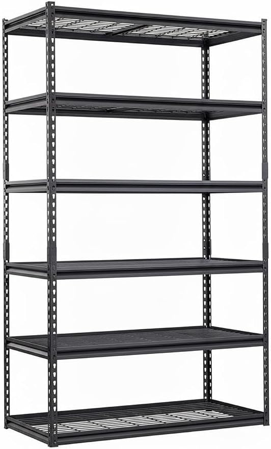 Garage Storage Shelves 5 Tiers, Heavy Duty Storage Shelving Racks with 2500 LBS Capacity, 48 in L x 24 in W x 72 in H Metal Adjustable Utility Shelving Unit for Garage Organization, Basement, Workshop