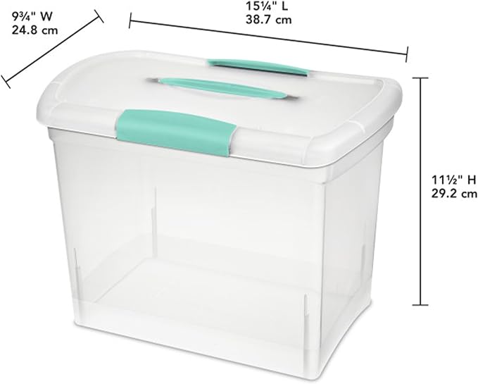 Sterilite Nesting ShowOffs Large Storage Bins w/Lids and Handles, 18-Pack | Heavy-Duty and Stackable Utility Box Containers for Home, Office, Cabinet, Closet, Bedroom, and Basement Organization