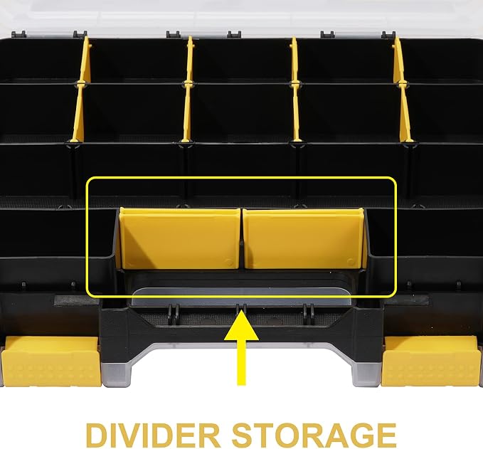 Mayouko Double Side Tools Organizer, Customizable Removable Plastic Dividers, Hardware Box Storage, Excellent for Screws,Nuts,Small Parts, 34-Compartment,2 PCS Set