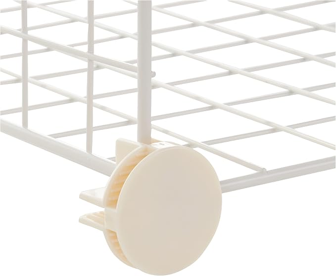 Amazon Basics 4 Cube Wire Grid Storage Organizer, Closet Organizer and Shelves, Stackable, Space-Saving, Easy to Assemble, 14"x14"x14", White
