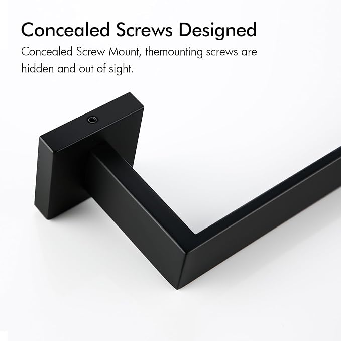 BANOLUX Towel Rack, 36-Inch Single Towel Bars for Bathroom, Towel Racks for Bathroom Wall Mounted SUS304 Stainless Steel Hand Towel Holder Organize Heavy Duty, Matte Black Towel Bar