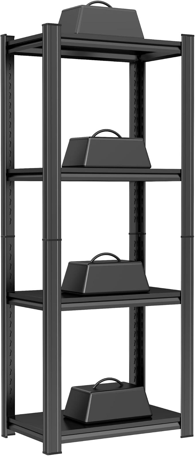 36''W Storage Shelves Heavy Duty, Adjustable 4Tier Industrial Shelving Unit, Metal Utility Shelf for Basement, Kitchen, Garage, Badroom, Warehouse and Workshop (54''Hx16''Wx12''D, Black)